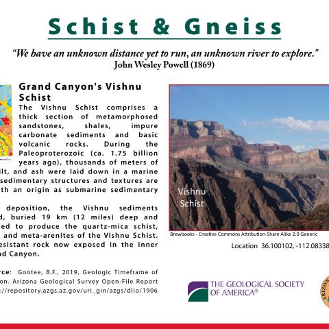 Arizona Rocks Postcard #16 - Vishnu Schist Vishnu Schist postcard