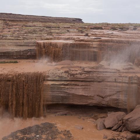 Flooding in the Little Colorado River at Grand Falls, Arizona